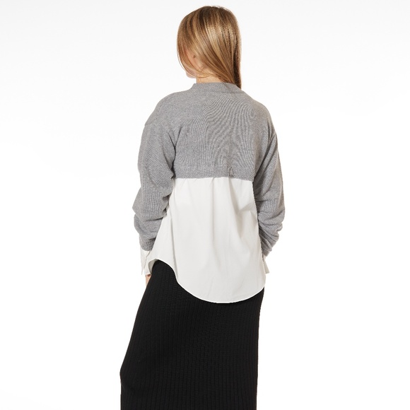 MIXED MEDIA SWEATER TWOFER;  Size Small NWT - Picture 2 of 4